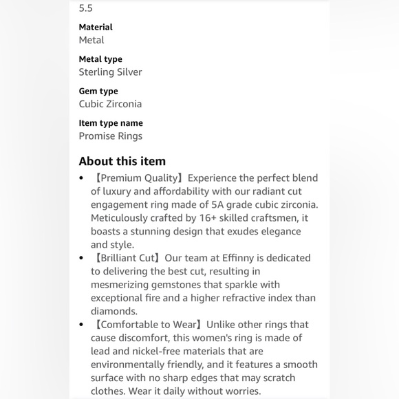 New 3.5CT. CZ Ring - Picture 5 of 7